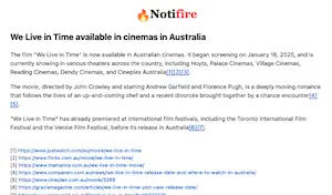 Another example email notification sent by Notifire